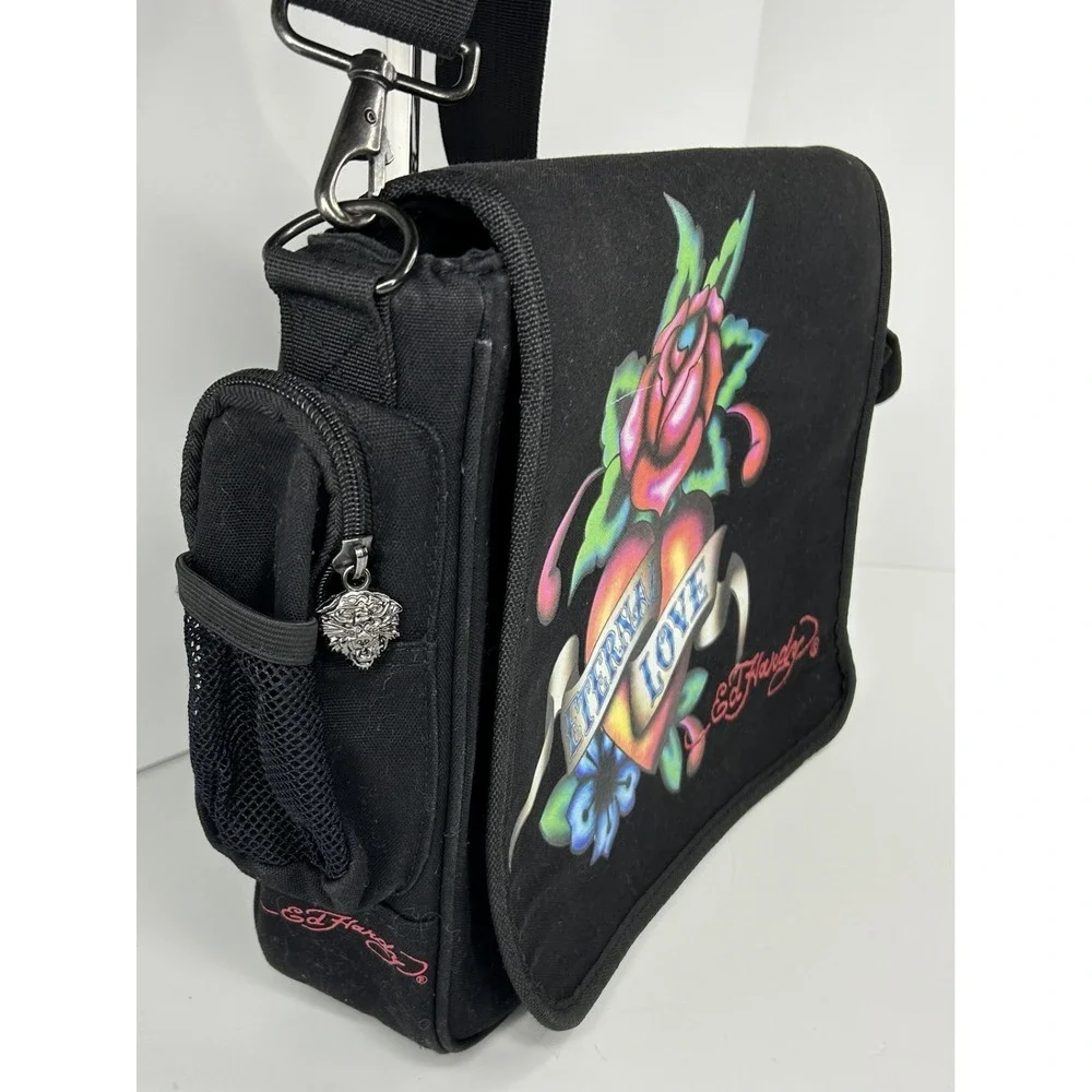 Ed Hardy by Christian Audigier Blk‎ Large Messenger Laptop Bag 